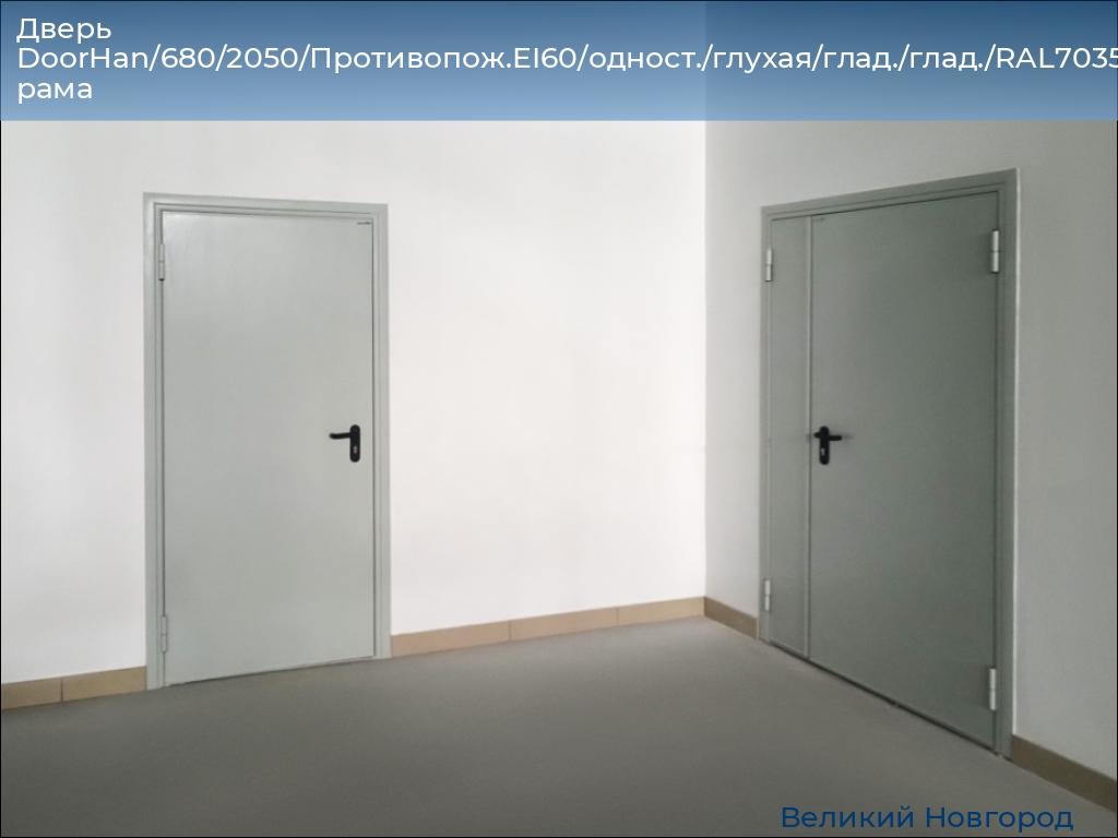 Дверь DoorHan/680/2050/Противопож.EI60/одност./глухая/глад./глад./RAL7035/лев./угл. рама, vnovgorod.doorhan.ru