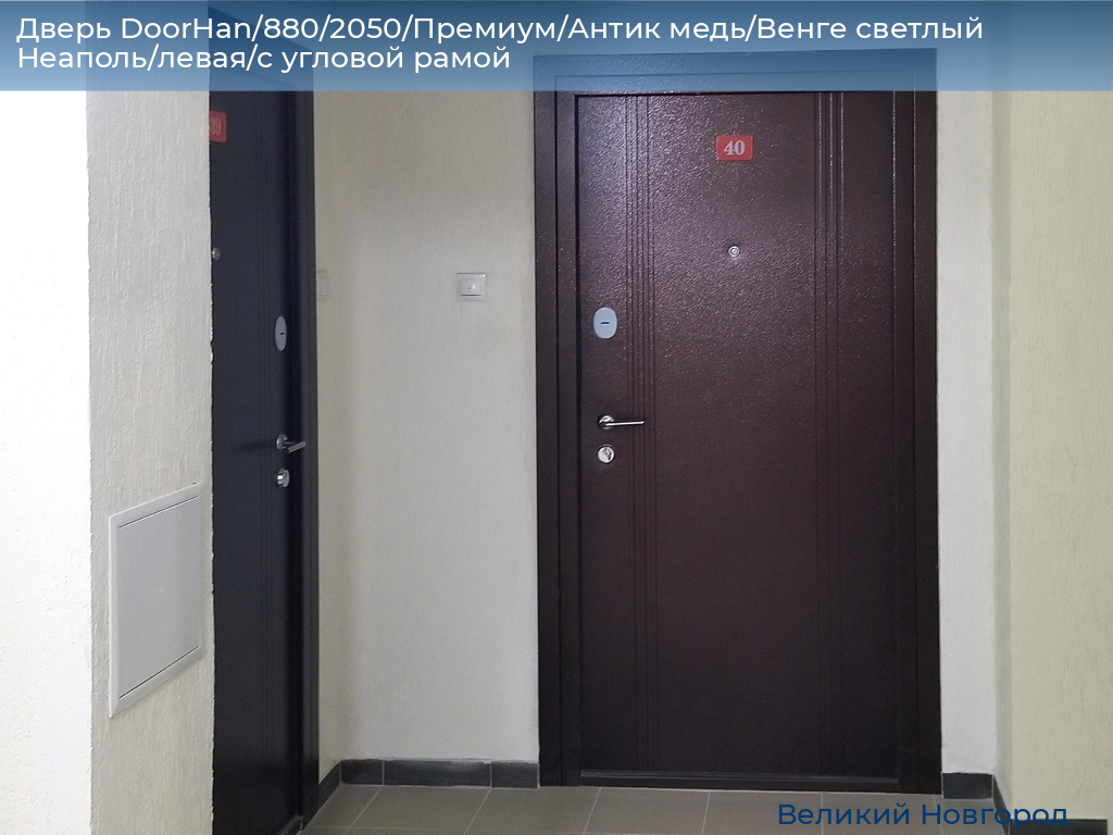 Дверь DoorHan/880/2050/Премиум/Антик медь/Венге светлый Неаполь/левая/с угловой рамой, vnovgorod.doorhan.ru