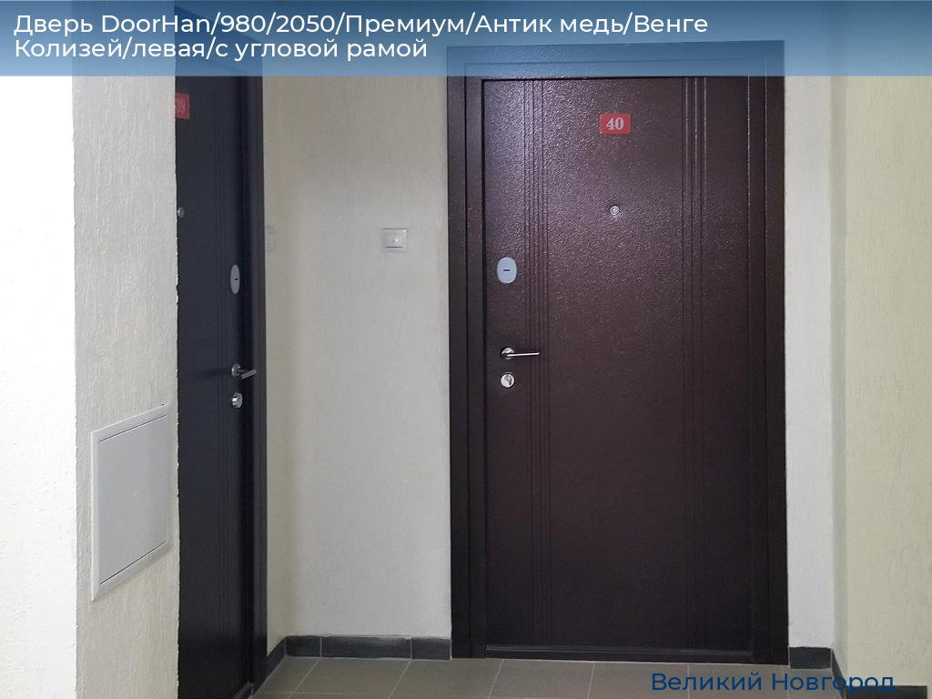 Дверь DoorHan/980/2050/Премиум/Антик медь/Венге Колизей/левая/с угловой рамой, vnovgorod.doorhan.ru