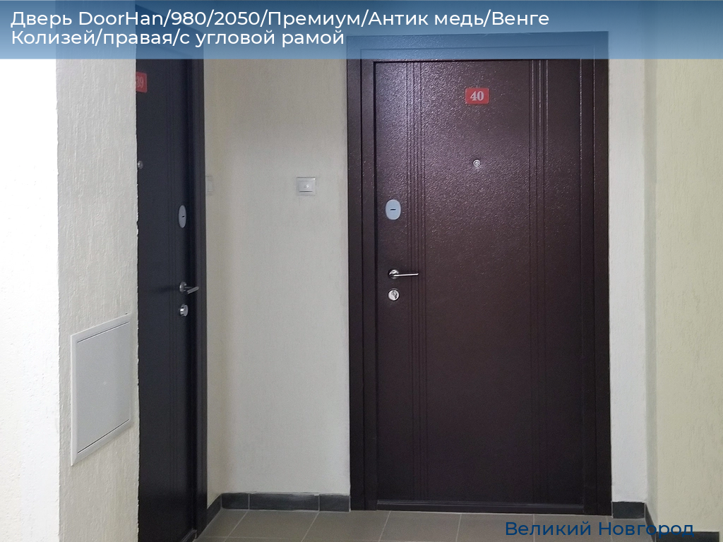 Дверь DoorHan/980/2050/Премиум/Антик медь/Венге Колизей/правая/с угловой рамой, vnovgorod.doorhan.ru
