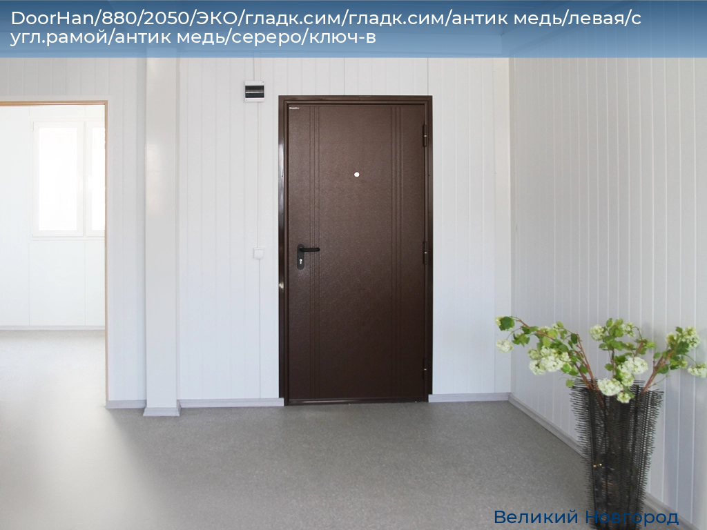 DoorHan/880/2050/ЭКО/гладк.сим/гладк.сим/антик медь/левая/с угл.рамой/антик медь/сереро/ключ-в, vnovgorod.doorhan.ru